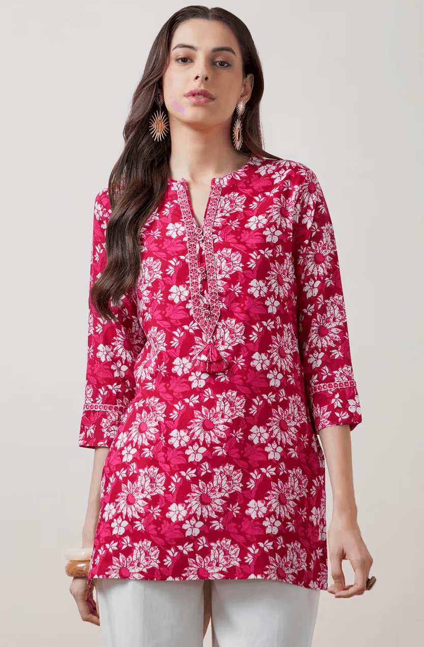 Rayon Printed Straight Kurti
